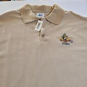 Disneyland Resort Polo Shirt Extra Large XL Tan First Place‎ Est. 1955